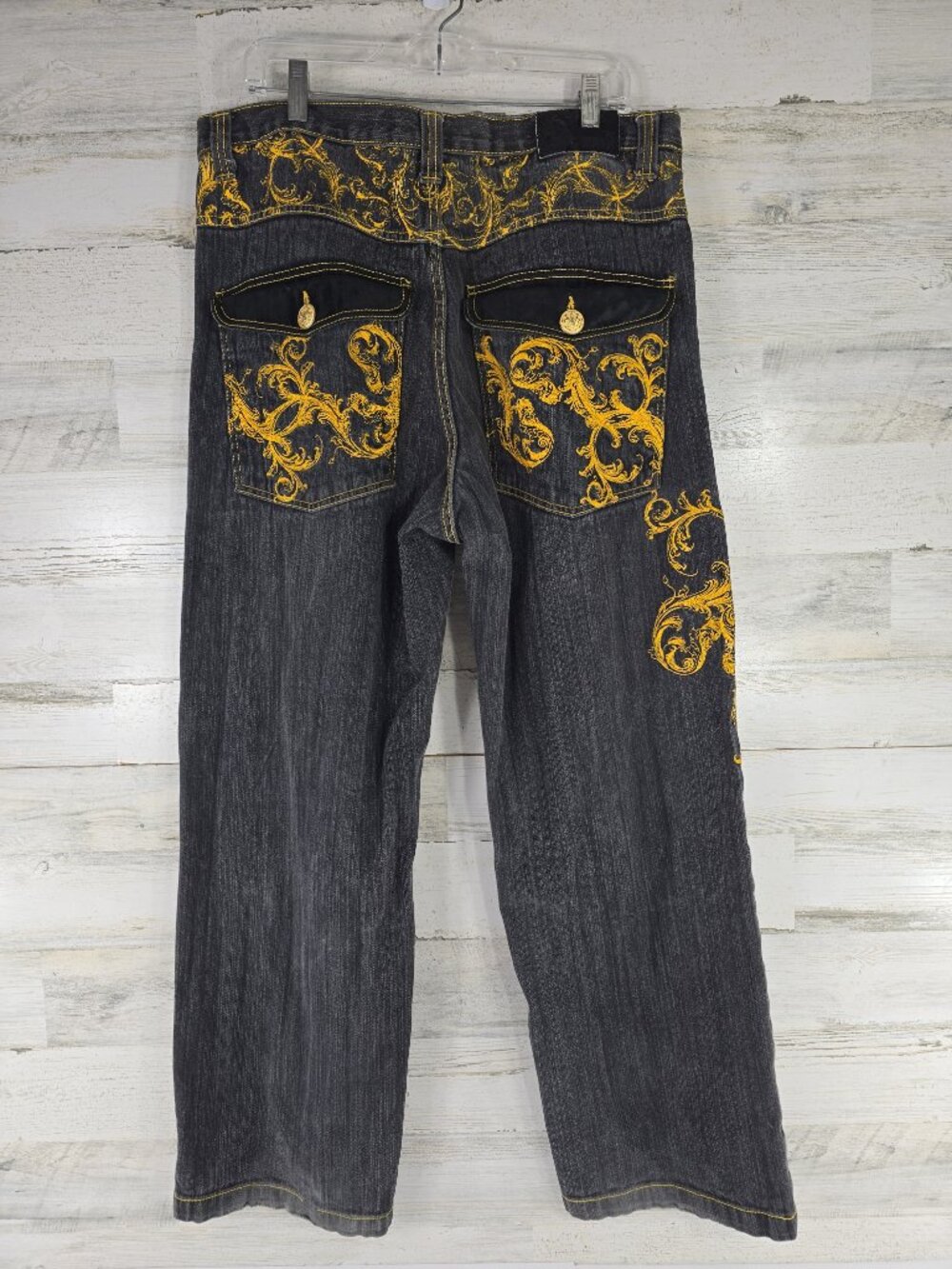 VINTAGE Marq Seventy Five Black Wash Baggy Denim JEANS MEN'S SIZE 36x30 ACT MEAS